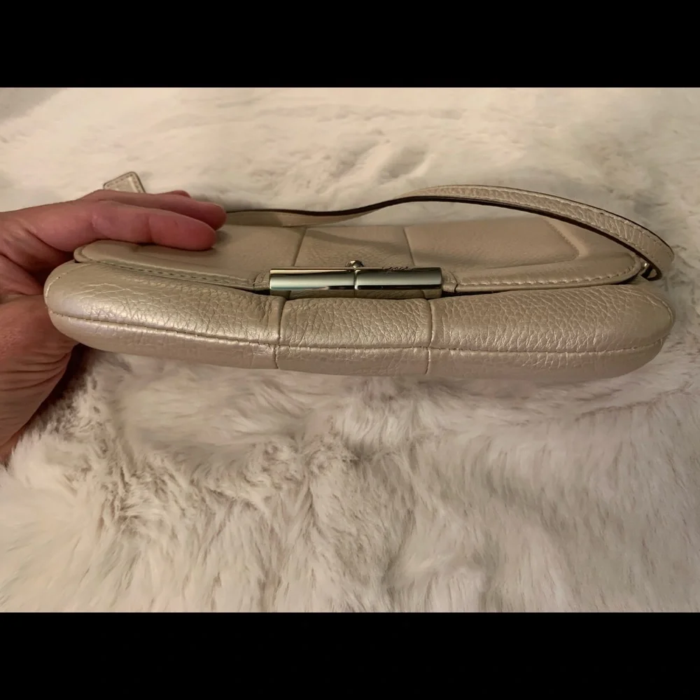 Coach Metallic Beige Leather Shoulder Bag - Picture 5 of 16